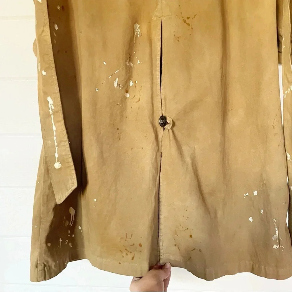 NSF Dorian Cotton Trench Coat in Antique Bronze Gold Foil Size Medium - Picture 15 of 16